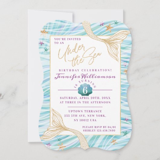 Gestroomlijnde zeemeermin onder uitnodiging van de (Voorkant)