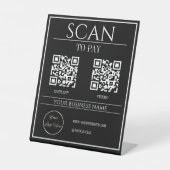 Gestroomlijnde zwarte 2 QR code zakelijke scan te Reclamebord Met Voetstuk (Voorkant)