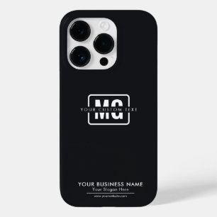 Gestroomlijnde zwarte, monogram weggevertje voor z Case-Mate iPhone 14 pro hoesje