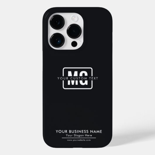 Gestroomlijnde zwarte, monogram weggevertje voor z Case-Mate iPhone case (Achterkant)