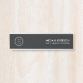 Gestroomlijnde zwarte Professional Logo Executive Deurbordje (Voorkant)