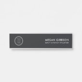Gestroomlijnde zwarte Professional Logo Executive Deurbordje (Voorkant)