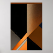 Gestructureerd Brons en Oranje Abstract Geometrisc Poster (Voorkant)