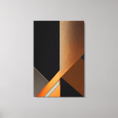 Gestructureerd Bronzen en Oranje Abstract Geometri Canvas Afdruk (Voorkant)