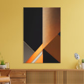 Gestructureerd Bronzen en Oranje Abstract Geometri Canvas Afdruk (Insitu (Woonkamer))