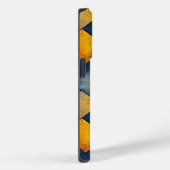 Gestructureerd diamantpatroon in blauw en oranje Case-Mate iPhone case (Achterkant / Rechts)