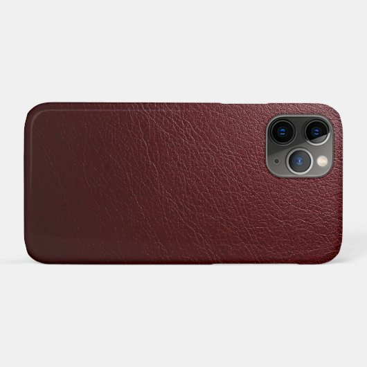 Gestructureerd donkerrood leer Case-Mate iPhone case (Achterkant (horizontaal))