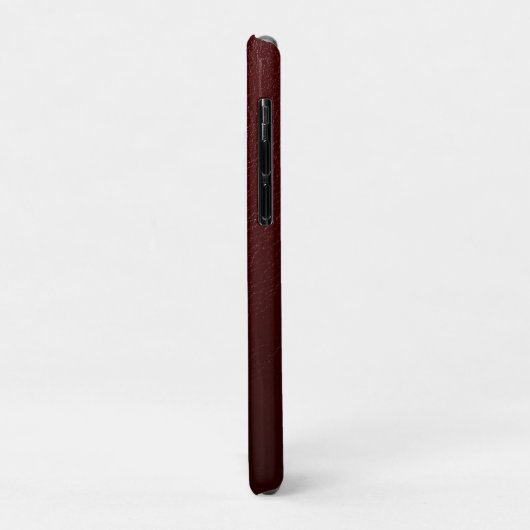 Gestructureerd donkerrood leer Case-Mate iPhone case (Achterkant/links)