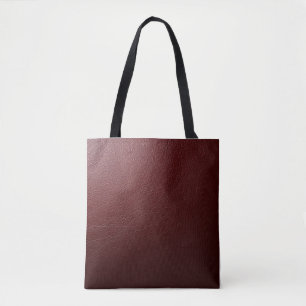 Gestructureerd donkerrood leer tote bag