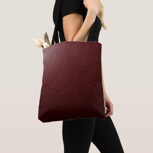 Gestructureerd donkerrood leer tote bag (Dichtbij)
