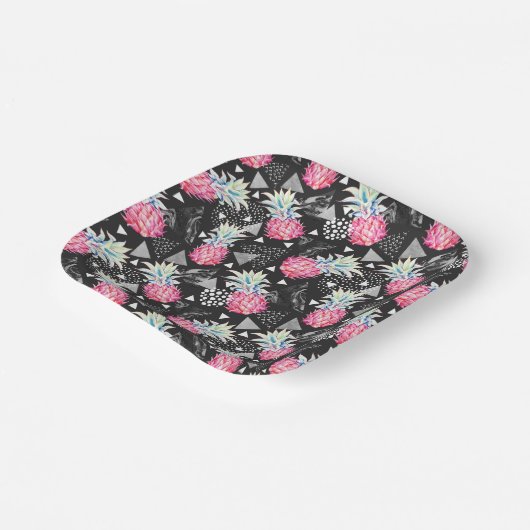 Gestructureerd driehoekspaneel papieren bordje (Gebogen)