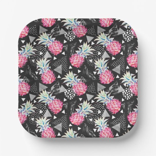 Gestructureerd driehoekspaneel papieren bordje (Voorkant)