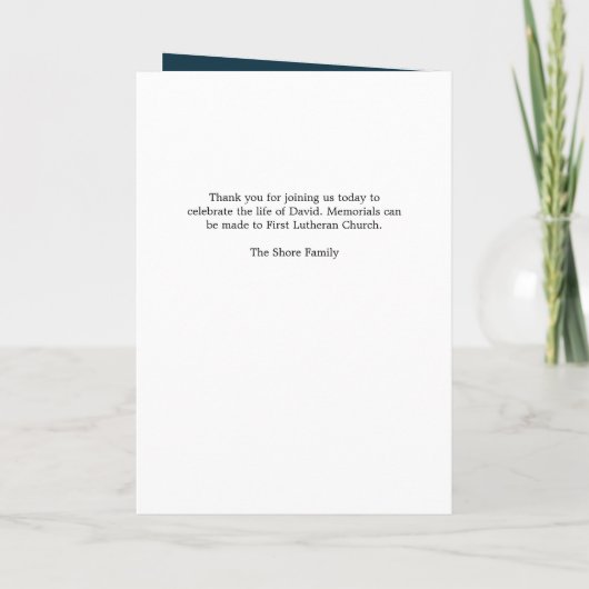 Gestructureerd foto-Memorial Programme Programma (Achterkant)