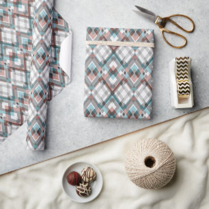 Gestructureerd geometrisch ruitpatroon. cadeaupapier