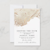 gestructureerd goud Foto Wijzigen Datum Kaart (Voorkant)