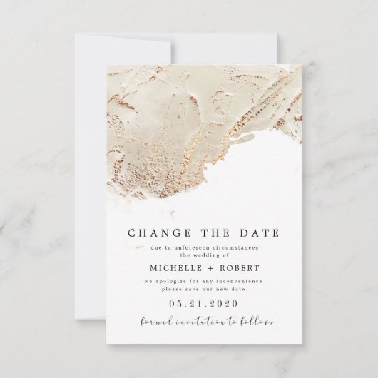 gestructureerd goud Foto Wijzigen Datum Kaart (Voorkant)