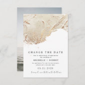 gestructureerd goud Foto Wijzigen Datum Kaart (Voorkant / Achterkant)