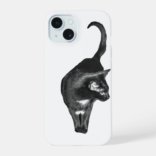 Gestructureerd katdetail iPhone 15 case (Achterkant)
