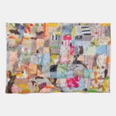 Gestructureerd papieren hart collage keukendoek theedoek (Horizontaal)