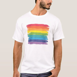Gestructureerd regenboog T-shirt