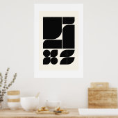 Gestructureerd ritme: geometrische wandkunst uit h poster (Keuken)