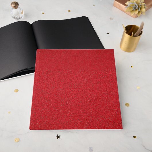Gestructureerd rood gastenboek met zwarte pagina's (Voorkant open)
