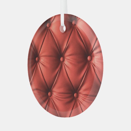 Gestructureerd rood leer: gedetailleerd materiaal  glas ornament (Voorkant links)