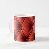 Gestructureerd rood leer: gedetailleerd materiaal  koffiemok (Voorkant links)
