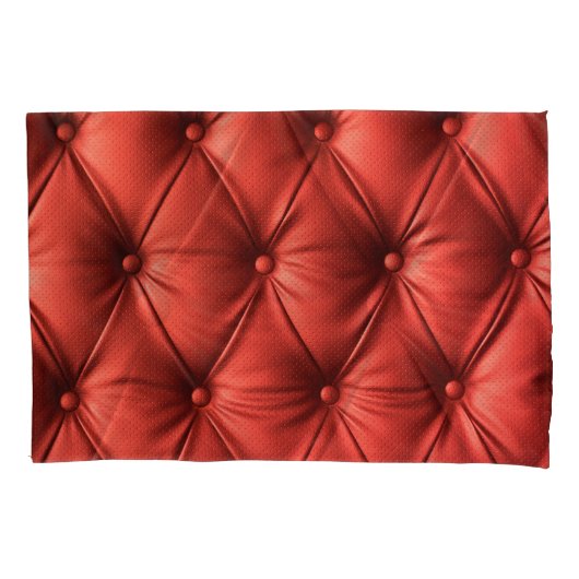 Gestructureerd rood leer: gedetailleerd materiaal  kussensloop (Voorkant)