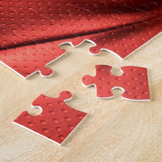 Gestructureerd rood leer: gedetailleerd materiaal  legpuzzel (Zijkant)