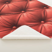 Gestructureerd rood leer: gedetailleerd materiaal  sherpa deken (3/4)