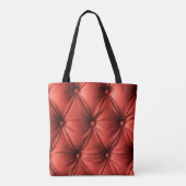 Gestructureerd rood leer: gedetailleerd materiaal tote bag (Achterkant)