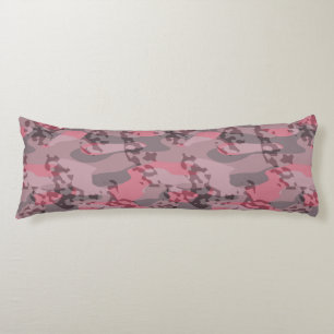 gestructureerd roze en mauve Camo abstract Lichaamskussen