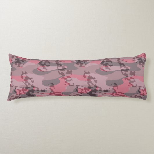 gestructureerd roze en mauve Camo abstract Lichaamskussen (Voorkant)