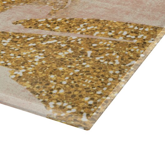 *~* Gestructureerd roze goudlitter vervormd goud Snijplank (Hoek)