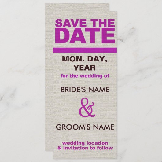 Gestructureerd sparen de Uitnodiging van de Datum (Voorkant / Achterkant)