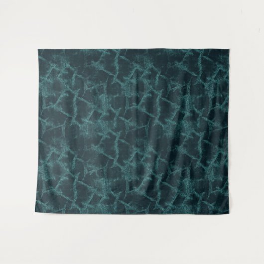 Gestructureerd zwart en turquoise  wandkleed (Voorkant (horizontaal))