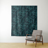 Gestructureerd zwart en turquoise  wandkleed (In situ)