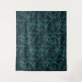 Gestructureerd zwart en turquoise  wandkleed (Voorkant)