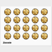 Gestructureerd zwart goud ronde sticker (Vel)