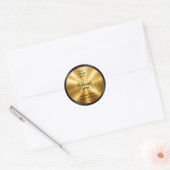 Gestructureerd zwart goud ronde sticker (Envelop)