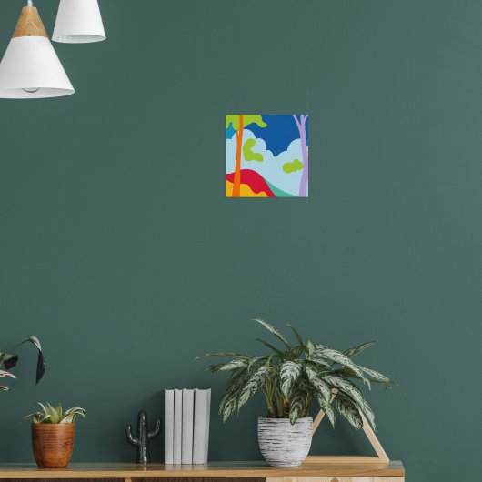 Gestructureerde Abstracte Natuur Landschap Acryl P Poster (Woonkamer 1)