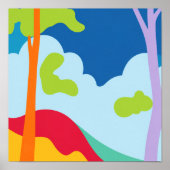 Gestructureerde Abstracte Natuur Landschap Acryl P Poster (Voorkant)