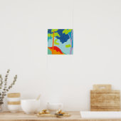 Gestructureerde Abstracte Natuur Landschap Acryl P Poster (Keuken)
