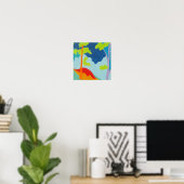 Gestructureerde Abstracte Natuur Landschap Acryl P Poster (Thuiskantoor)