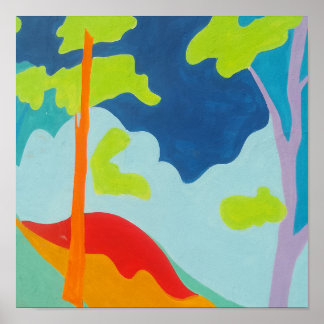 Gestructureerde Abstracte Natuur Landschap Acryl P Poster