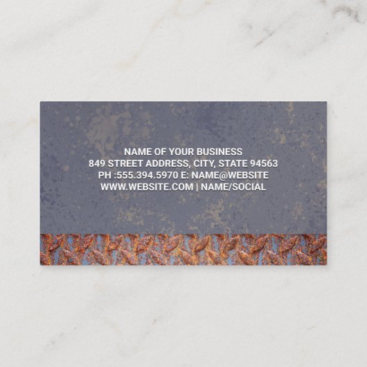 Gestructureerde achtergrond | Geroest staal Visitekaartje (Achterkant)