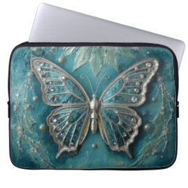 Gestructureerde bloemkunst – Zachte natuur bloemon Laptop Sleeve