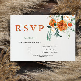 Gestructureerde Boho Pampagras Huwelijks-RSVP-Kaar RSVP Kaartje