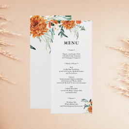Gestructureerde Boho Pampas Gras Trouw Menu Kaart